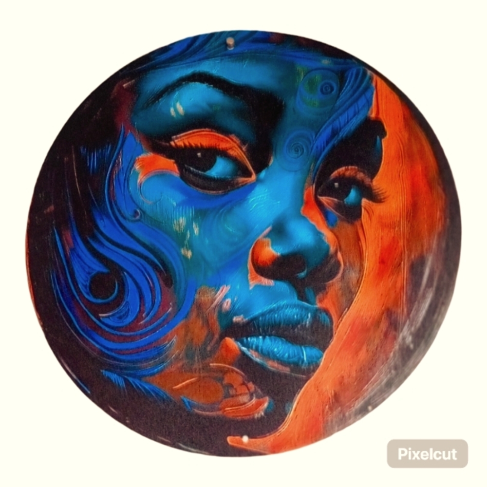 Aluminum Metal African Woman Wall Hanging Art Plaque